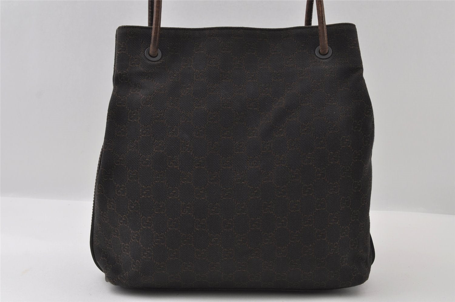 Authentic GUCCI Vintage Shoulder Tote Bag GG Canvas Leather 101341 Brown 5507I