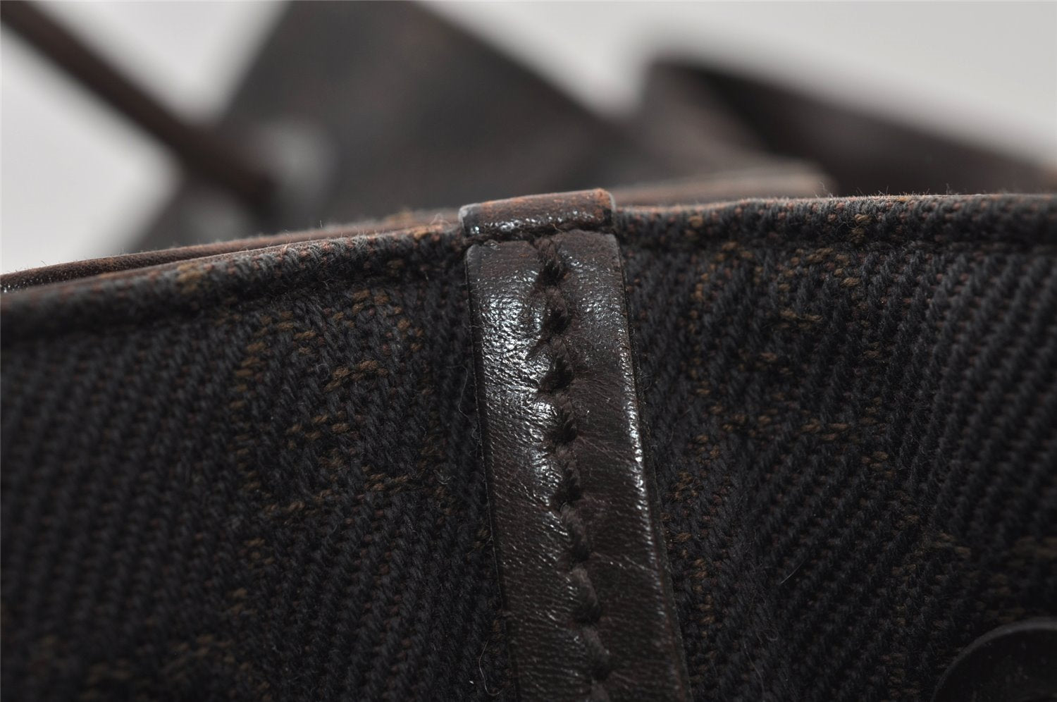 Authentic GUCCI Vintage Shoulder Tote Bag GG Canvas Leather 101341 Brown 5507I