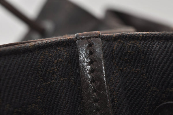 Authentic GUCCI Vintage Shoulder Tote Bag GG Canvas Leather 101341 Brown 5507I