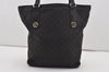 Authentic GUCCI Charmy Shoulder Tote Bag GG Canvas Leather 153009 Black 5508I