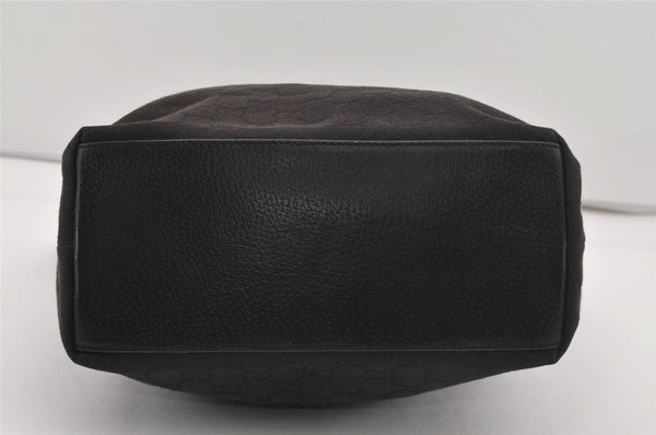 Authentic GUCCI Charmy Shoulder Tote Bag GG Canvas Leather 153009 Black 5508I