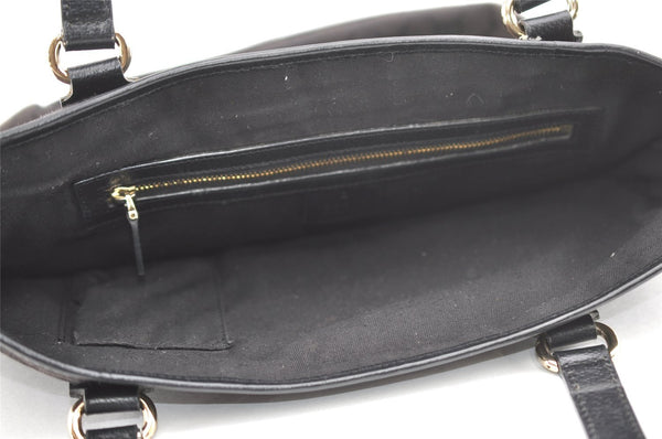 Authentic GUCCI Charmy Shoulder Tote Bag GG Canvas Leather 153009 Black 5508I