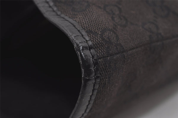 Authentic GUCCI Charmy Shoulder Tote Bag GG Canvas Leather 153009 Black 5508I