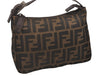 Authentic FENDI Vintage Zucca Hand Bag Purse Canvas Leather Brown Junk 5511I