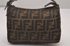Authentic FENDI Vintage Zucca Hand Bag Purse Canvas Leather Brown Junk 5511I