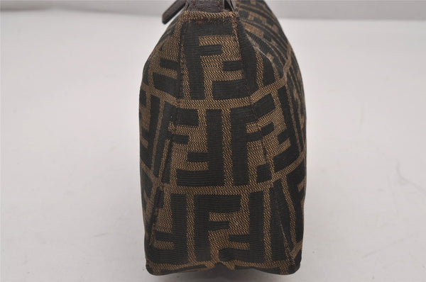 Authentic FENDI Vintage Zucca Hand Bag Purse Canvas Leather Brown Junk 5511I
