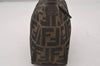 Authentic FENDI Vintage Zucca Hand Bag Purse Canvas Leather Brown Junk 5511I
