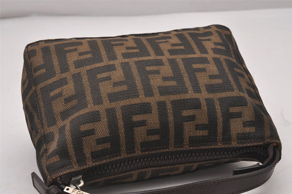 Authentic FENDI Vintage Zucca Hand Bag Purse Canvas Leather Brown Junk 5511I