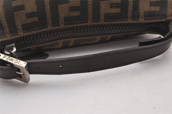 Authentic FENDI Vintage Zucca Hand Bag Purse Canvas Leather Brown Junk 5511I