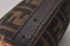 Authentic FENDI Vintage Zucca Hand Bag Purse Canvas Leather Brown Junk 5511I