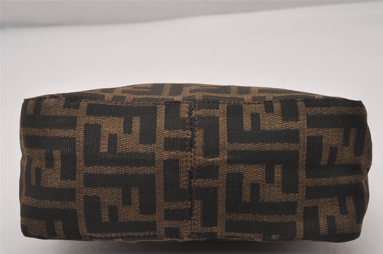 Authentic FENDI Vintage Zucca Hand Bag Purse Canvas Leather Brown Junk 5511I