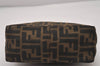 Authentic FENDI Vintage Zucca Hand Bag Purse Canvas Leather Brown Junk 5511I