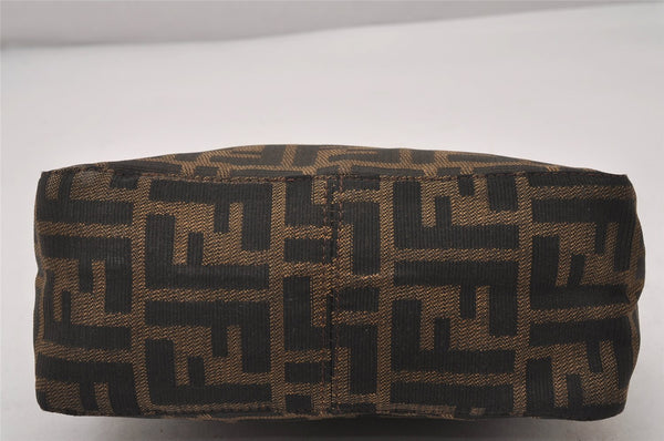 Authentic FENDI Vintage Zucca Hand Bag Purse Canvas Leather Brown Junk 5511I