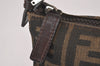 Authentic FENDI Vintage Zucca Hand Bag Purse Canvas Leather Brown Junk 5511I