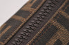 Authentic FENDI Vintage Zucca Hand Bag Purse Canvas Leather Brown Junk 5511I