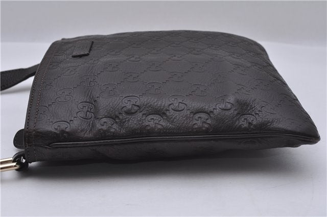 Authentic GUCCI Guccissima GG Leather Shoulder Cross Body Bag 201538 Brown 5518E