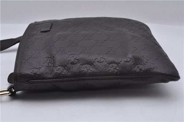Authentic GUCCI Guccissima GG Leather Shoulder Cross Body Bag 201538 Brown 5518E