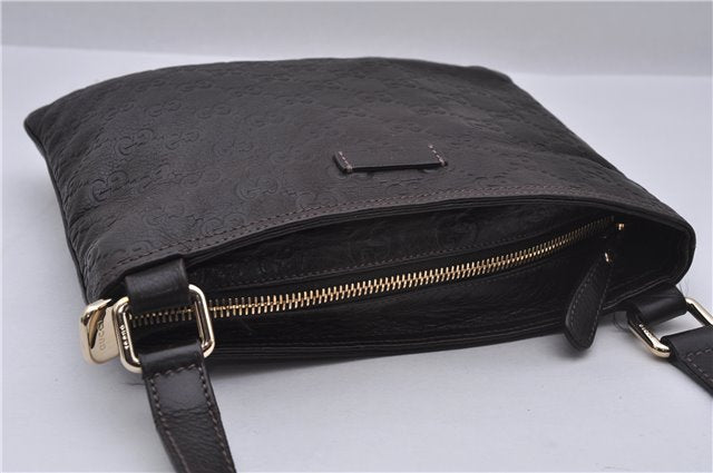 Authentic GUCCI Guccissima GG Leather Shoulder Cross Body Bag 201538 Brown 5518E