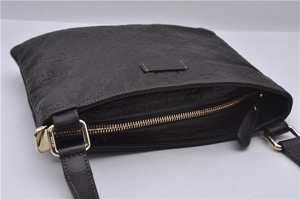 Authentic GUCCI Guccissima GG Leather Shoulder Cross Body Bag 201538 Brown 5518E