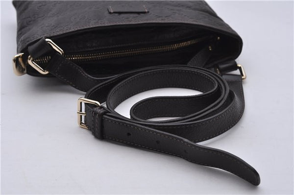 Authentic GUCCI Guccissima GG Leather Shoulder Cross Body Bag 201538 Brown 5518E