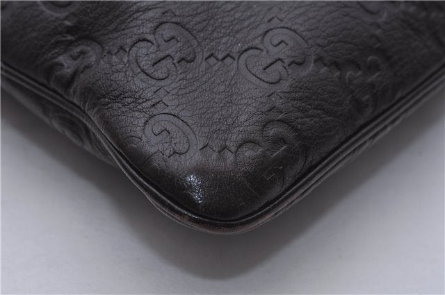 Authentic GUCCI Guccissima GG Leather Shoulder Cross Body Bag 201538 Brown 5518E