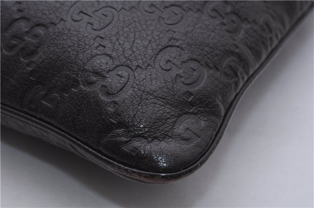 Authentic GUCCI Guccissima GG Leather Shoulder Cross Body Bag 201538 Brown 5518E