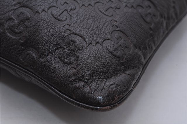 Authentic GUCCI Guccissima GG Leather Shoulder Cross Body Bag 201538 Brown 5518E
