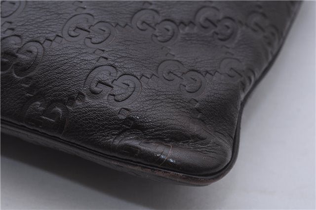 Authentic GUCCI Guccissima GG Leather Shoulder Cross Body Bag 201538 Brown 5518E
