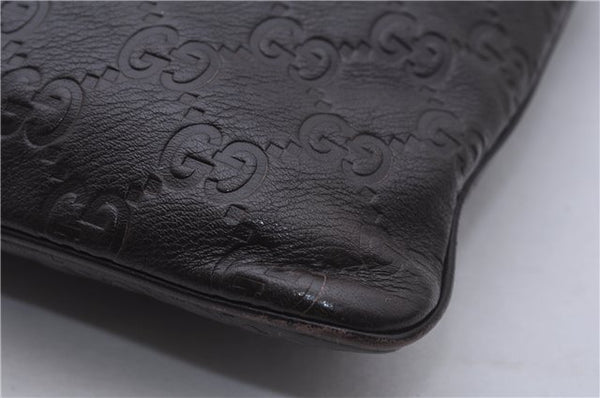 Authentic GUCCI Guccissima GG Leather Shoulder Cross Body Bag 201538 Brown 5518E