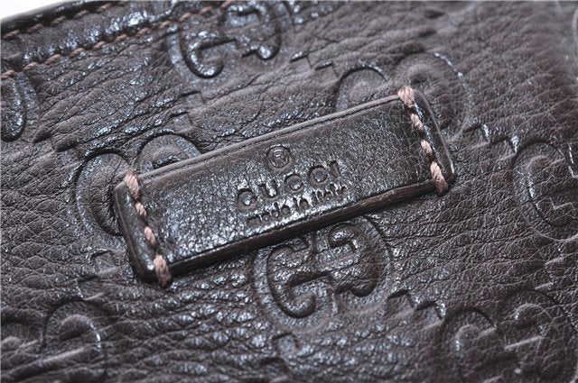 Authentic GUCCI Guccissima GG Leather Shoulder Cross Body Bag 201538 Brown 5518E