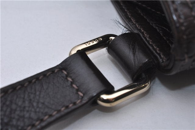 Authentic GUCCI Guccissima GG Leather Shoulder Cross Body Bag 201538 Brown 5518E