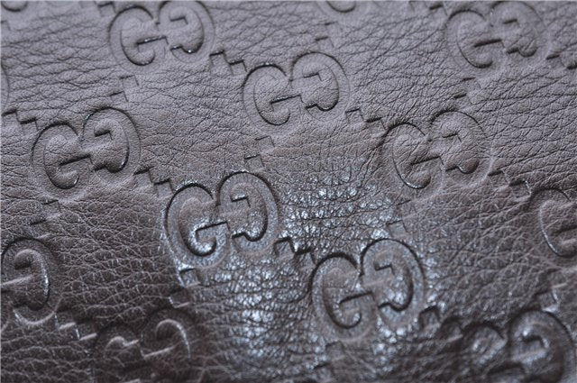 Authentic GUCCI Guccissima GG Leather Shoulder Cross Body Bag 201538 Brown 5518E