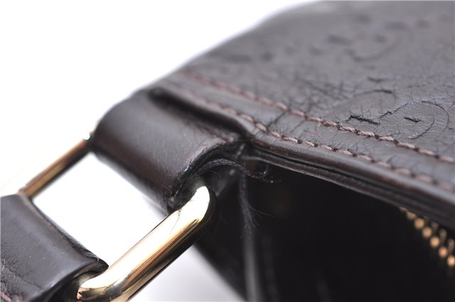 Authentic GUCCI Guccissima GG Leather Shoulder Cross Body Bag 201538 Brown 5518E