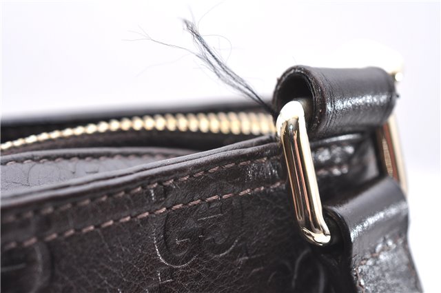 Authentic GUCCI Guccissima GG Leather Shoulder Cross Body Bag 201538 Brown 5518E