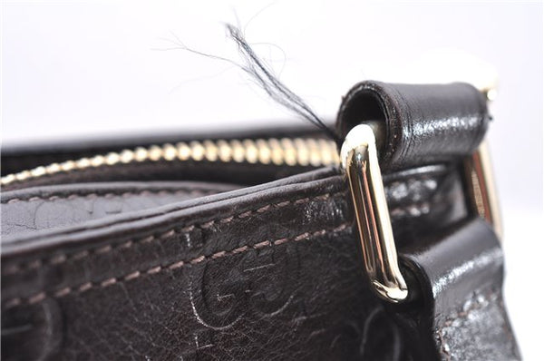 Authentic GUCCI Guccissima GG Leather Shoulder Cross Body Bag 201538 Brown 5518E