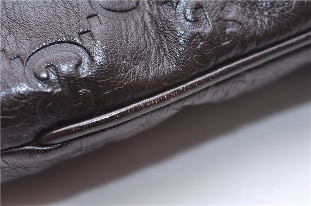 Authentic GUCCI Guccissima GG Leather Shoulder Cross Body Bag 201538 Brown 5518E