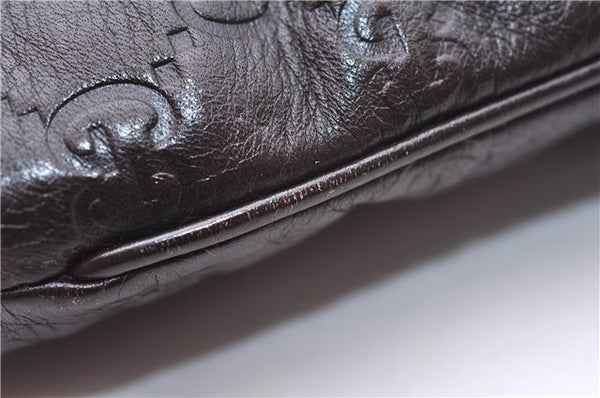Authentic GUCCI Guccissima GG Leather Shoulder Cross Body Bag 201538 Brown 5518E