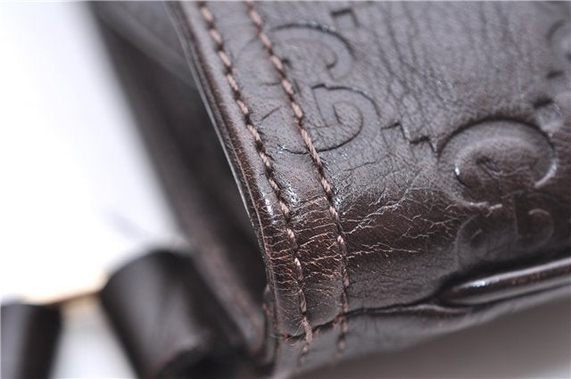 Authentic GUCCI Guccissima GG Leather Shoulder Cross Body Bag 201538 Brown 5518E