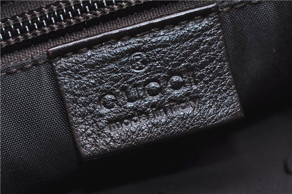 Authentic GUCCI Guccissima GG Leather Shoulder Cross Body Bag 201538 Brown 5518E