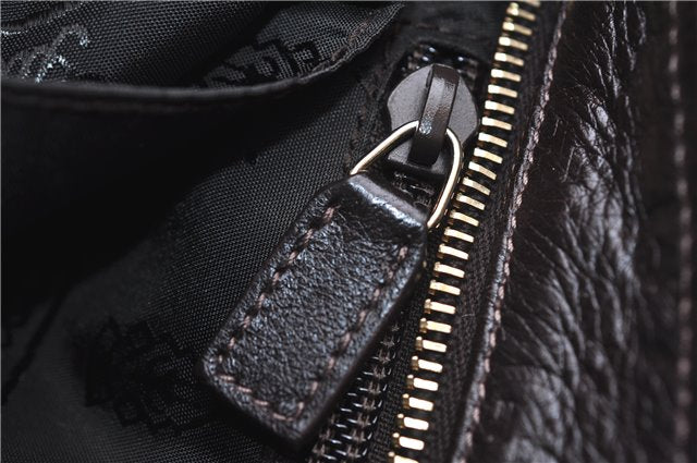 Authentic GUCCI Guccissima GG Leather Shoulder Cross Body Bag 201538 Brown 5518E