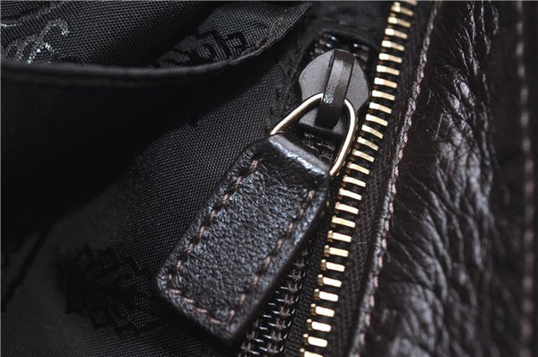 Authentic GUCCI Guccissima GG Leather Shoulder Cross Body Bag 201538 Brown 5518E