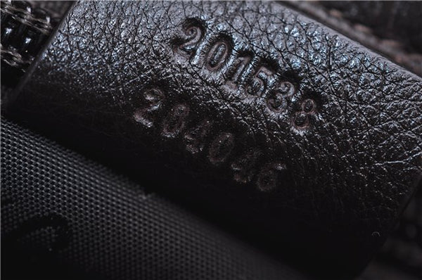 Authentic GUCCI Guccissima GG Leather Shoulder Cross Body Bag 201538 Brown 5518E