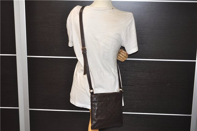 Authentic GUCCI Guccissima GG Leather Shoulder Cross Body Bag 201538 Brown 5518E