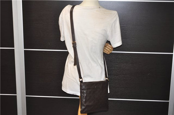 Authentic GUCCI Guccissima GG Leather Shoulder Cross Body Bag 201538 Brown 5518E