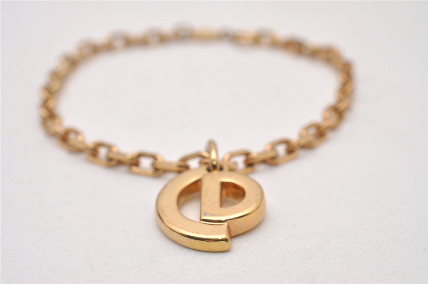 Authentic Christian Dior Vintage Chain Bracelet Gold Tone CD 5518I