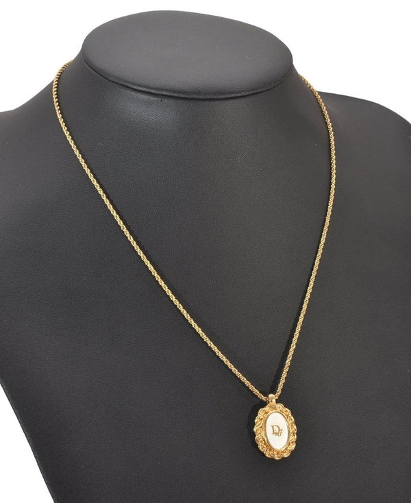 Authentic Christian Dior Gold Tone Chain Pendant Necklace CD 5520I