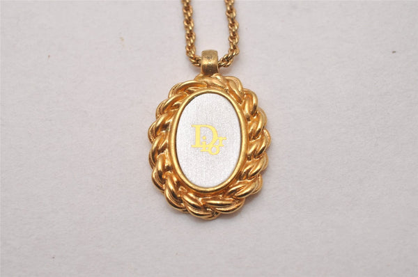 Authentic Christian Dior Gold Tone Chain Pendant Necklace CD 5520I