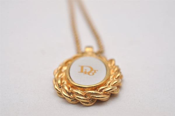 Authentic Christian Dior Gold Tone Chain Pendant Necklace CD 5520I