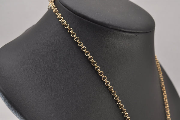 Authentic Christian Dior Gold Tone Rhinestone Chain Pendant Necklace CD 5521I