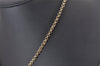 Authentic Christian Dior Gold Tone Rhinestone Chain Pendant Necklace CD 5521I